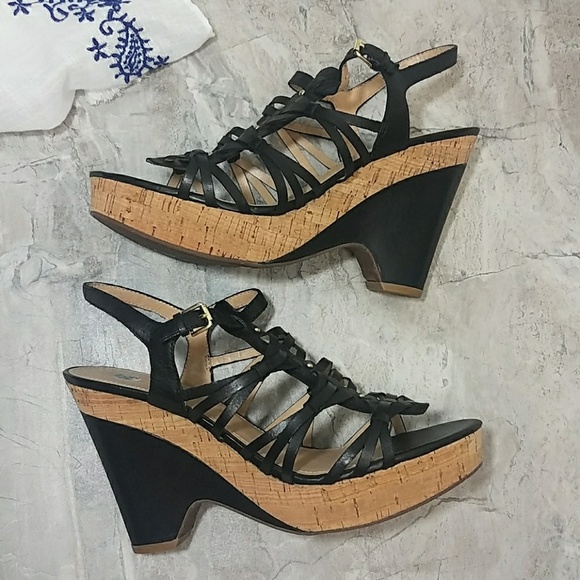 Ivanka Trump Shoes - Black wedges strappy Ivanka Trump